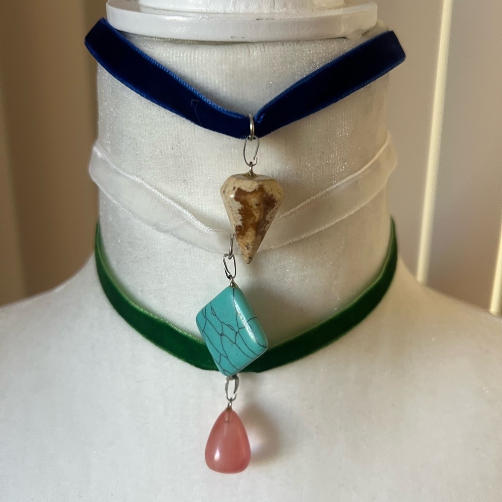 Choker Blue,White,Green 3 Pices 🌟🌟